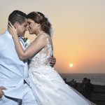 Atardecer caribeño en una boda en el Castillo de Salgar. Delgado Fotógrafos