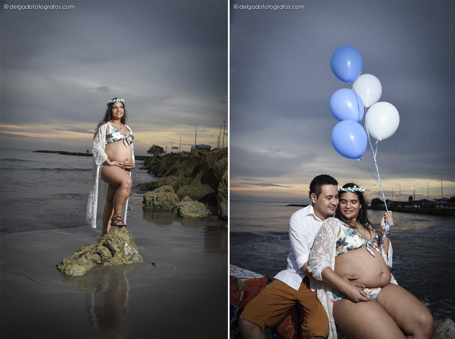 Photograph of pregnancy in Cartagena. Alvaro Delgado Photographer.